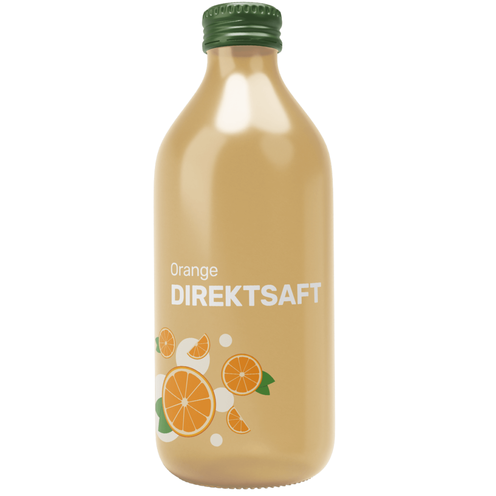 No Label Look-Etiketten auf Orangensaft